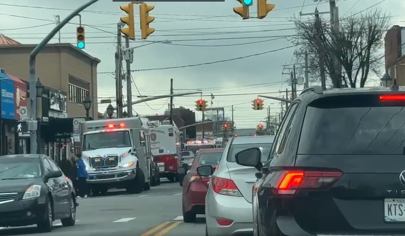 Responders captured by a Citizen app user at Rockaway Avenue and Merrick Road in Valley Stream.