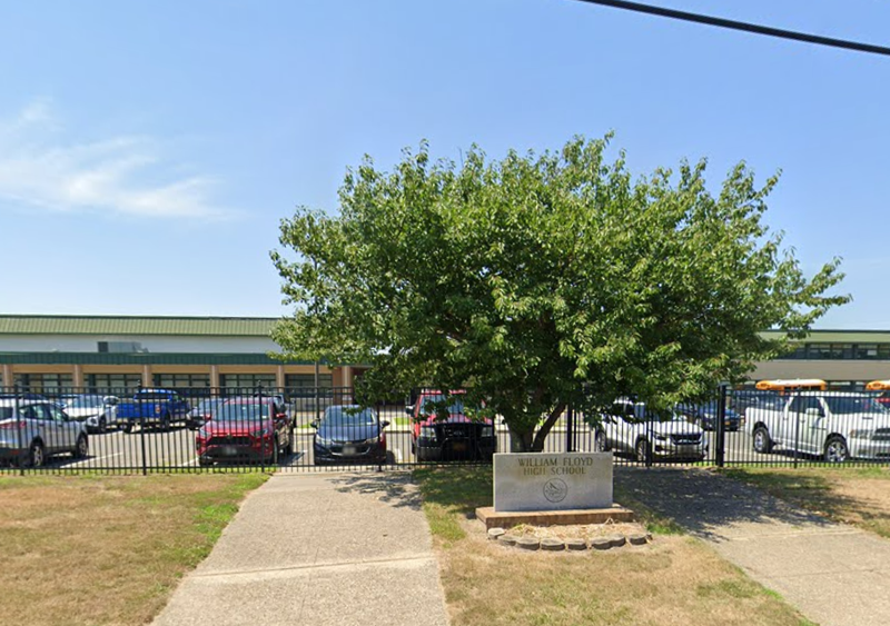 A 14-year-old boy was arrested after he was caught with a loaded handgun on Friday at William Floyd High School in Mastic Beach.