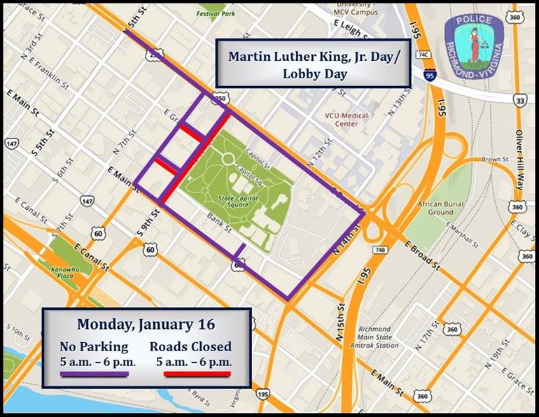 Lobby Day Road Closures and No Parking Zones