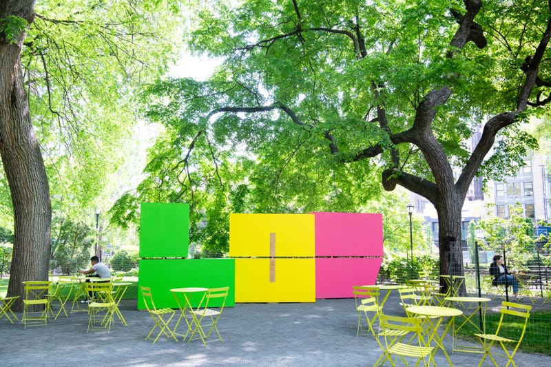 "Love-Ego=LOV," by artist Pasha Radetzki was installed in Union Square Park on Wednesday and will be in place for six months.