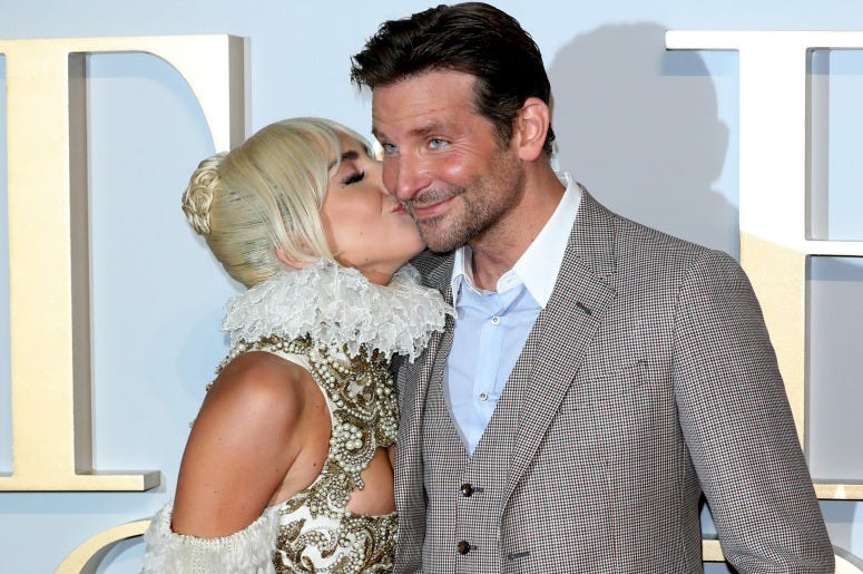 Lady Gaga and Bradley Cooper attend the UK premiere of 'A Star Is Born'