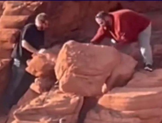 2 men caught vandalizing rock formations at Lake Mead