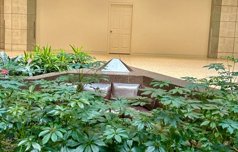 Plants at a sitting area at Lakeside Mall in Sterling Heights.