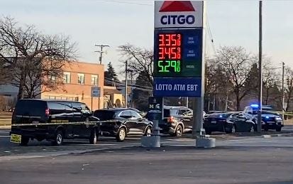 Exterior of the Citgo gas station on Eight Mile and Berg in Detroit