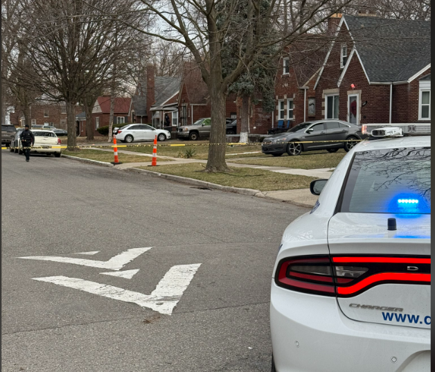 Police lights, crime tape