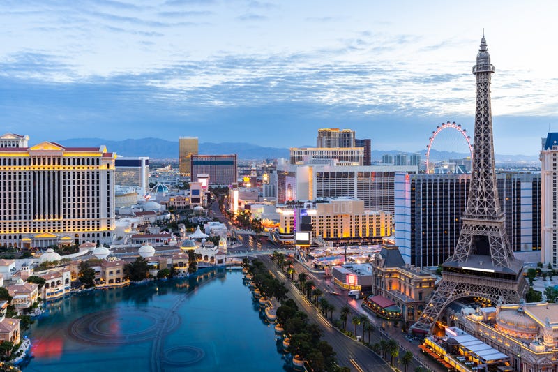 An aerial view of the Las Vegas Strip
