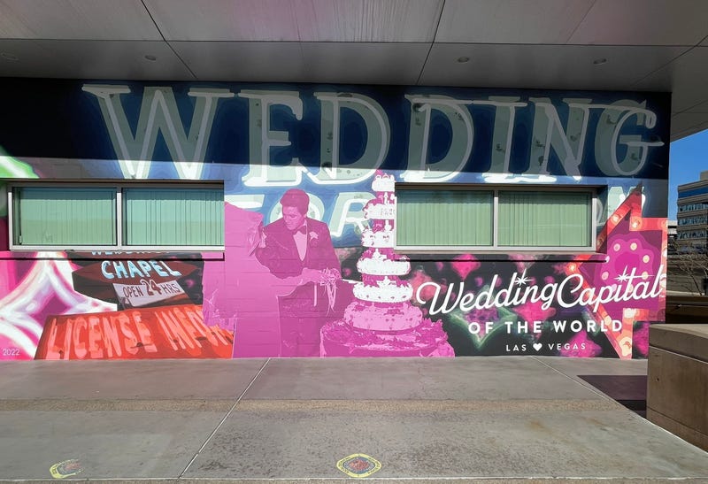 The wall next to the Marriage License Bureau at the Regional Justice Ctr. in downtown Las Vegas
