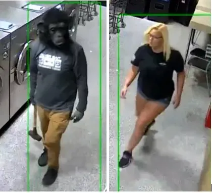 Michael Justin Rowe and Taylor Marie Farrell who have been arrested in relation to the robbery.