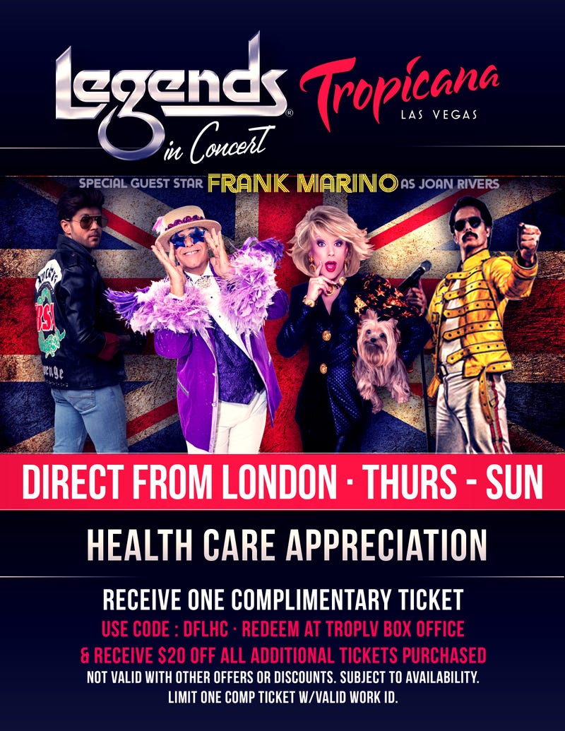 Promotional release for the Legends in Concerts show at the Tropicana Hotel