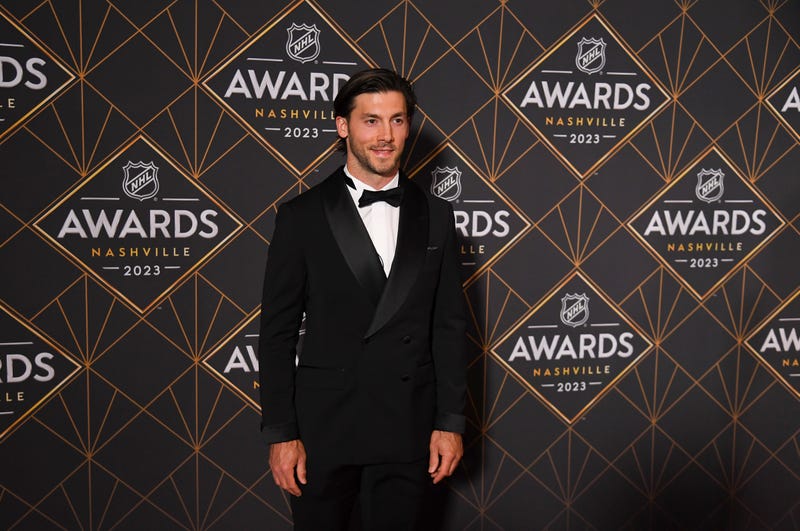 Penguins defenseman Kris Letang arrives at the 2023 NHL Awards