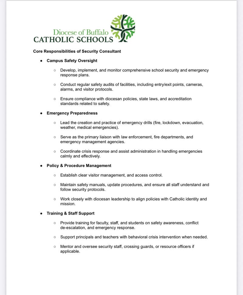 Letter to parents of WNY Catholic elementary students