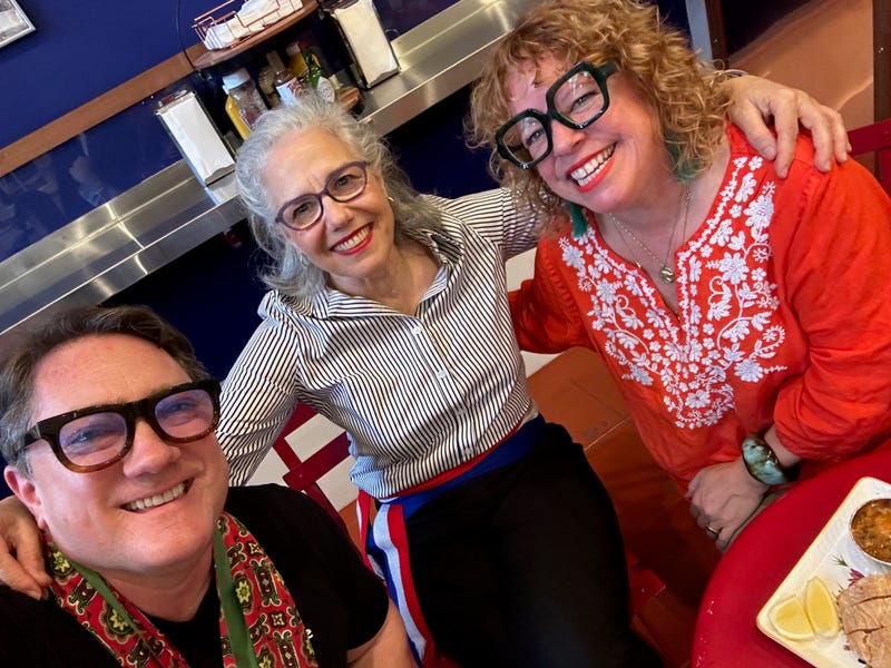 Liam Mayclem with Chef Paula Tejeda and Marcia “Tablehopper” Gagliardi.