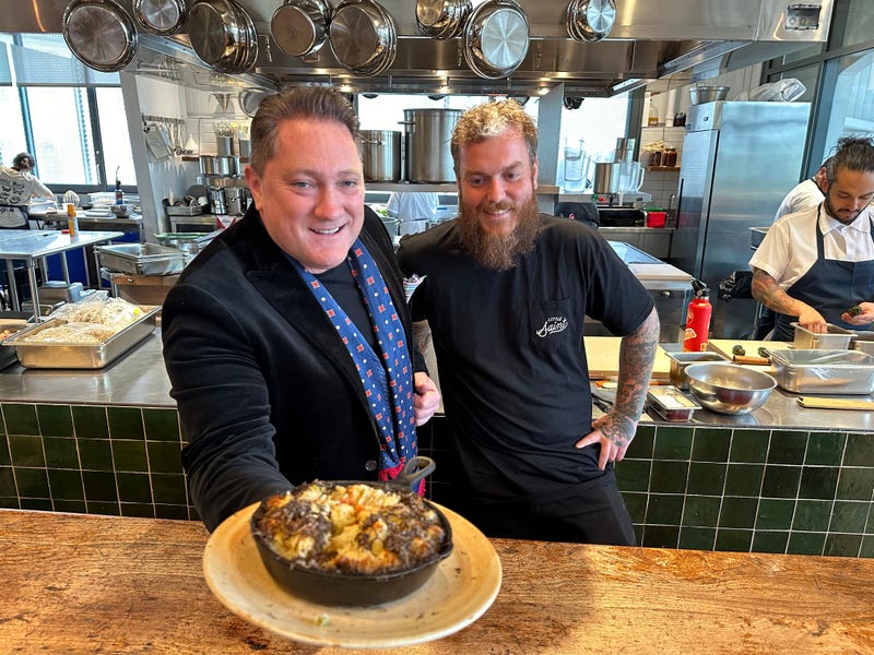Liam Mayclem with Chef Stu Stalker.