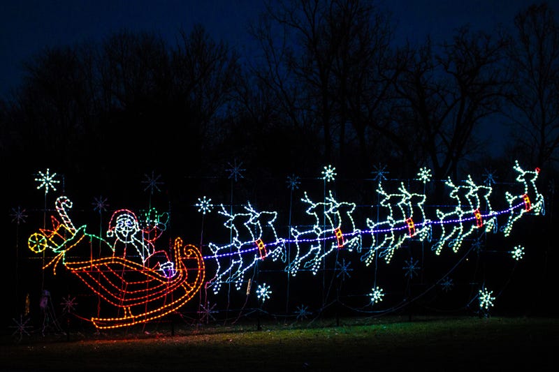 Santa's sleigh light display