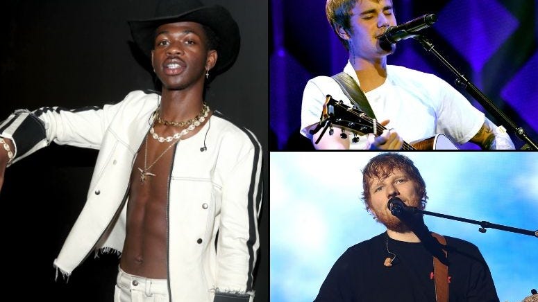 Lil Nas X Blasts Past Justin Bieber and Ed Sheeran on YouTube