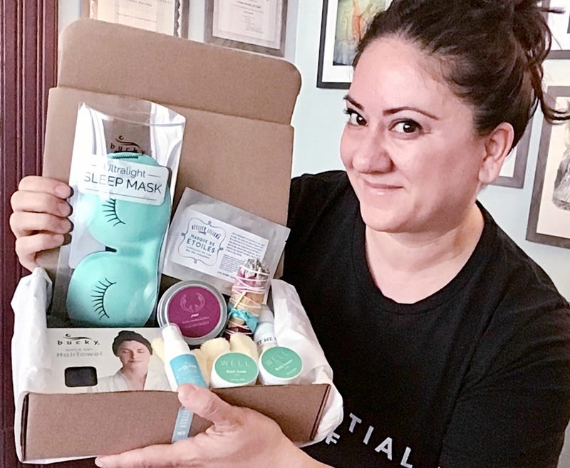 Lilana Aranda's "COVID Calm Boxes" include more than just facial creams.