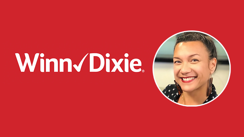 Winn-Dixie logo on red with Linda's picture