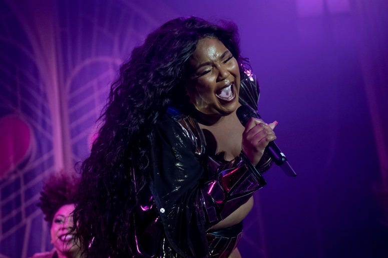 Lizzo performs onstage at the Hollywood Palladium