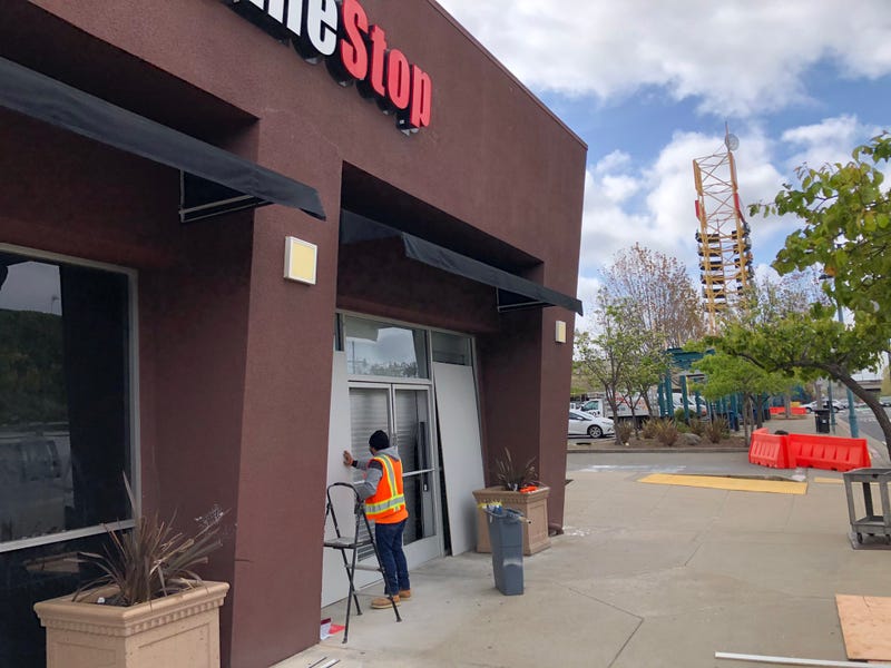 Damage appeared to be minimal at the GameStop location in Emeryville.