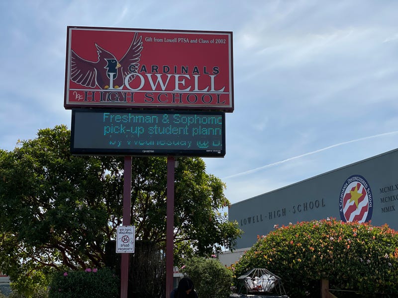 Sign outside of Lowell High School in San Francisco