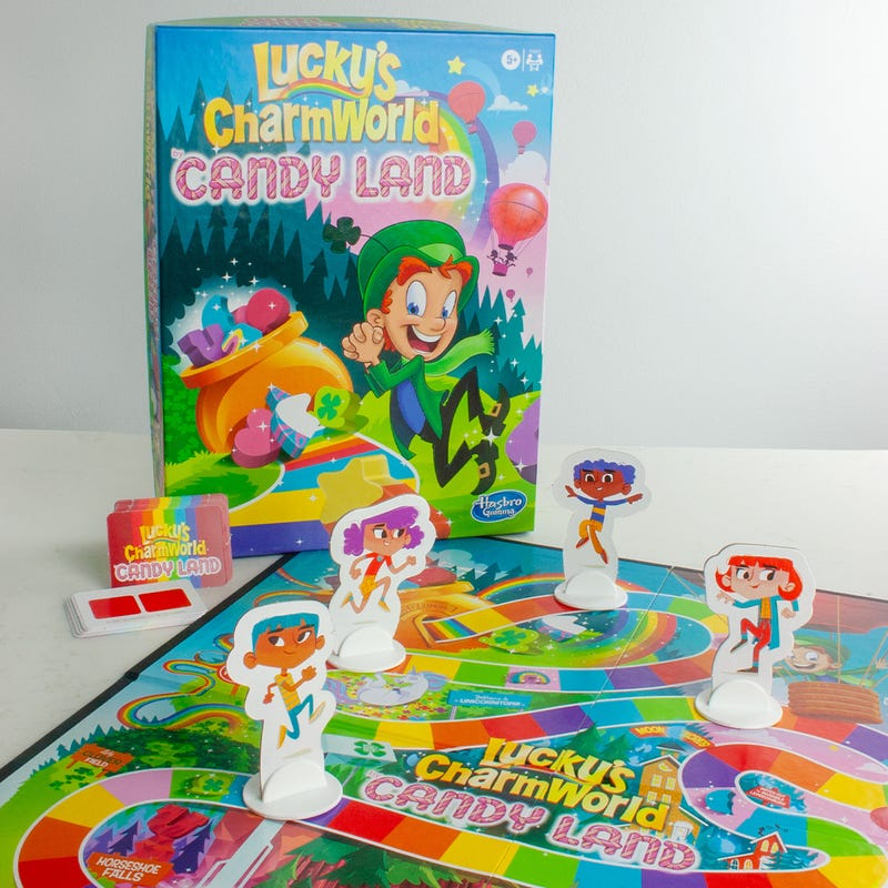 Lucky Charms Inspires New Family Traditions for St. Patrick's Day Limited-edition cereal that turns your milk green and new partnerships, including Lucky’s CharmWorld by CANDY LAND game, offer a magical way to celebrate the holiday  Lucky Charms brings new magic to families this St. Patrick's Day including the new Lucky's CharmWorld CANDY LAND game (Photo: Business Wire). Lucky Charms brings new magic to families this St. Patrick's Day including the new Lucky's CharmWorld CANDY LAND game (Photo: Business Wire).