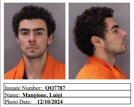 Luigi Mangione mug shot