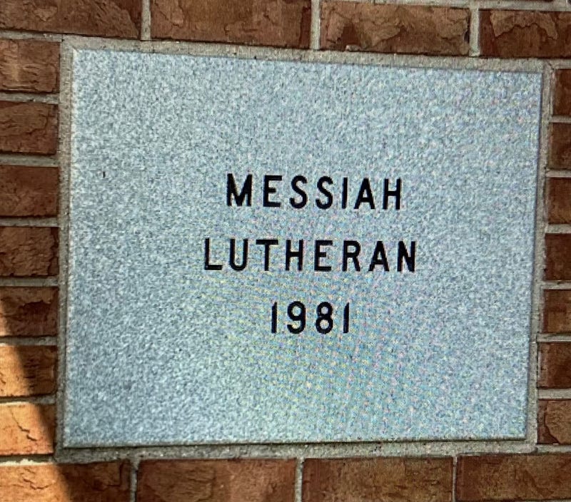 foundation block with name of church and date of 1981