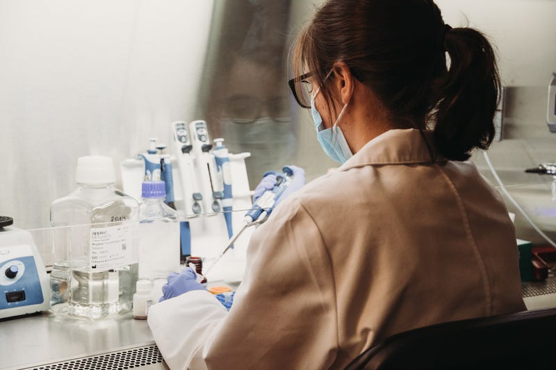 Luxor scientist at work in lab.