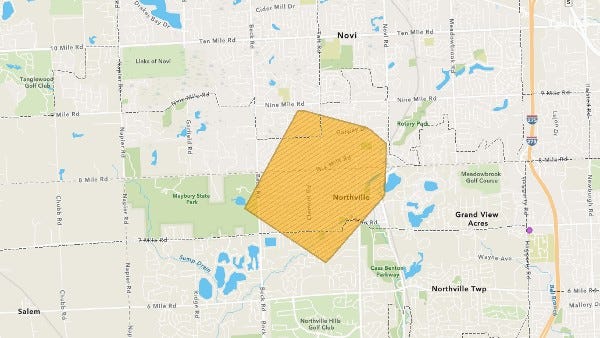 A large, localized power outage in Northville Township and Novi is affecting 3,320 DTE customers after the energy company said damage caused by trees caused lights to go dark Saturday morning.
