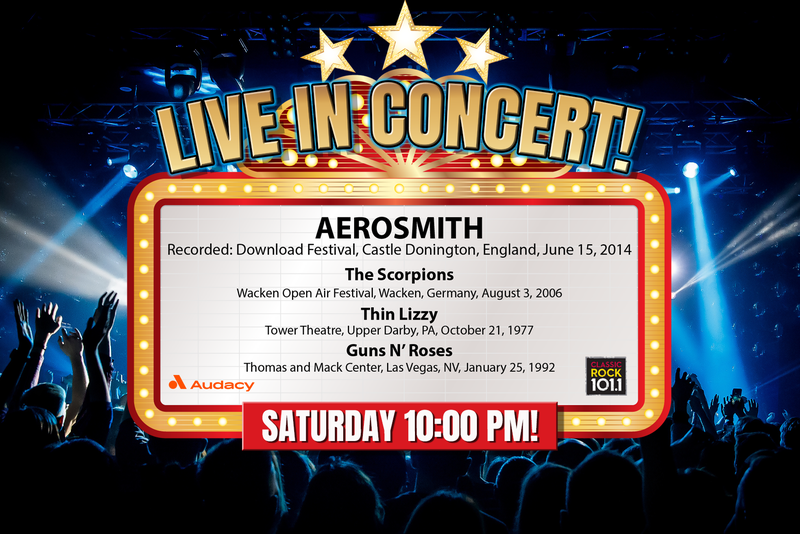 Aerosmith, The Scorpions, Thin Lizzy, Guns n' Roses Live