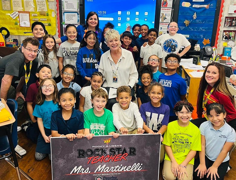 Mrs. Martinelli, Rocky, Lissa & her students
