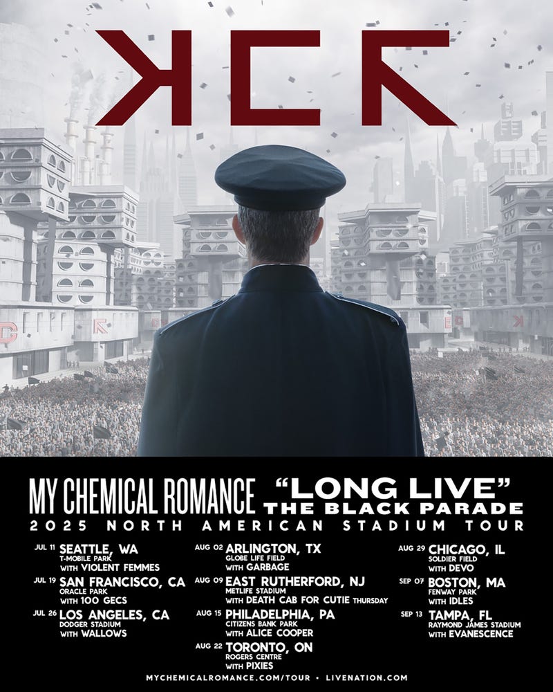 My Chemical Romance "Long Live" The Black Parade 2025 stadium tour
