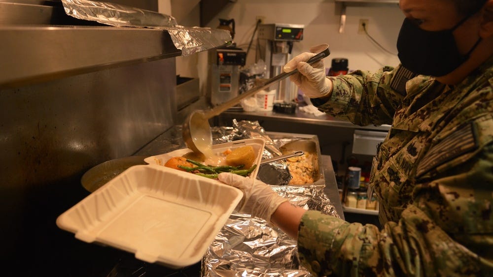 Here's how Thanksgiving dinner gets to troops around the world