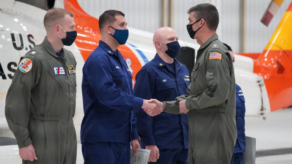 Coast Guard crew in Alaska presented with Air Medals for rescuing lone fisherman