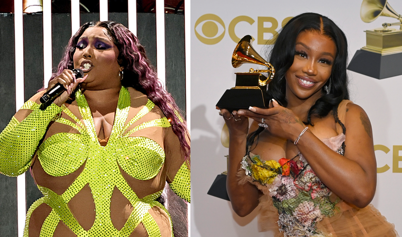 R&B singer Lizzo (left) and singer SZA (right )are headlining Made in America 2023 in Philadelphia.