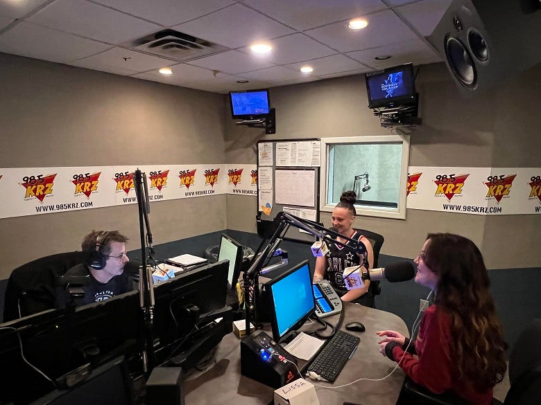 Mia Hopkins on air with Rocky & Lissa