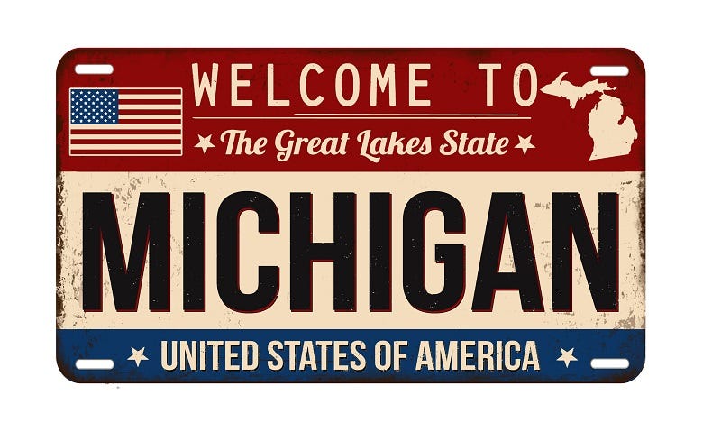 Michigan license plate