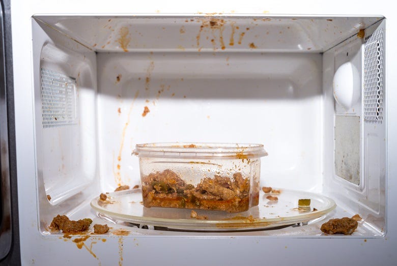 dirty office microwave 