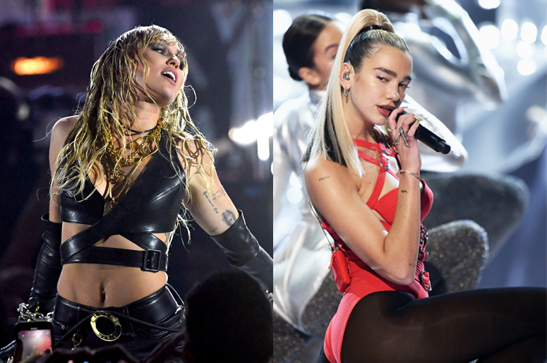 Miley Cyrus and Dua Lipa