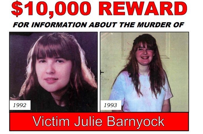 Though decades have passed since she was reported missing, the Montgomery County District Attorney’s Office is asking the public to share any piece of information they may have about Julie Barnyock’s murder.