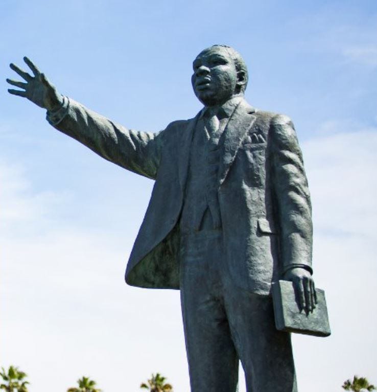 Statue of Martin Luther King, Jr. at King Park in Long Beach.