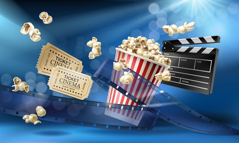 movie tickets & popcorn graphic