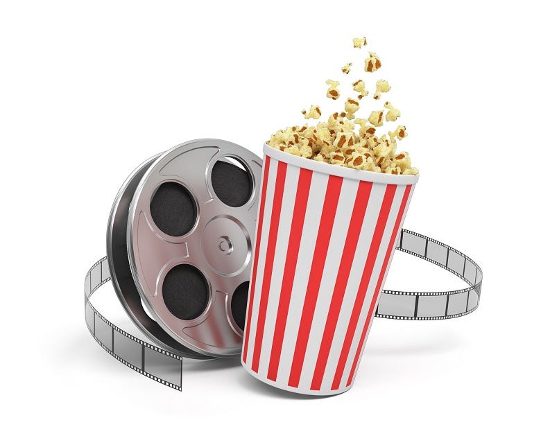 Movie reel & popcorn