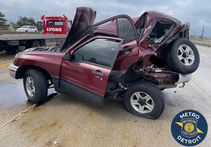 Severely damaged Chevy Tracker