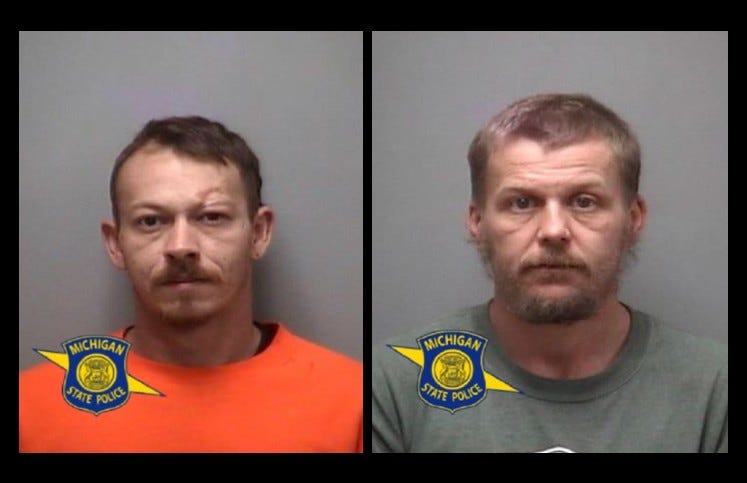 Mugshots of Christopher Davis Lafayette, left, and Donald Rommel