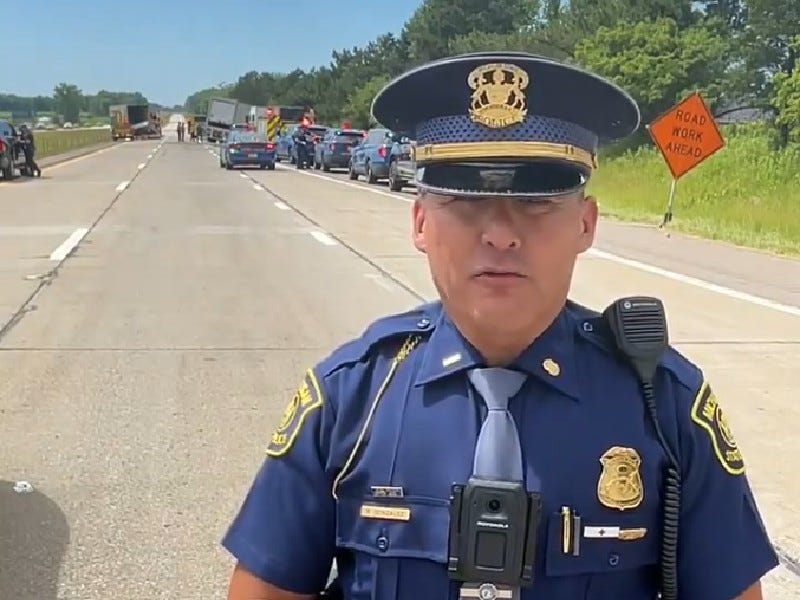 MSP First District Lt. Rene Gonzalez provides update from freeway