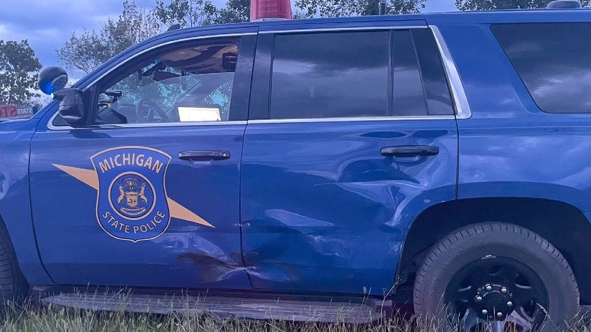 MSP troopers seize gun, cocaine after suspect clocked at 97 mph flees police, rams into SUV