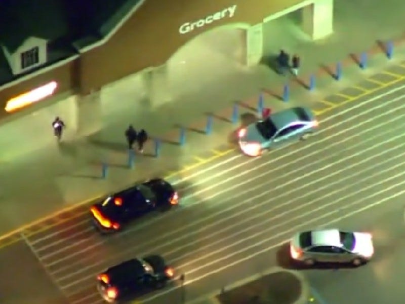 Suspect's vehicle in front of Walmart