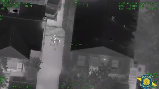 VIDEO: MSP Aviation Unit helps police find a suspect hiding in Ferndale