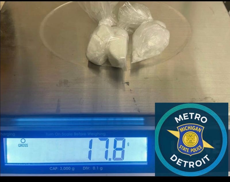 Bag of drugs on scale